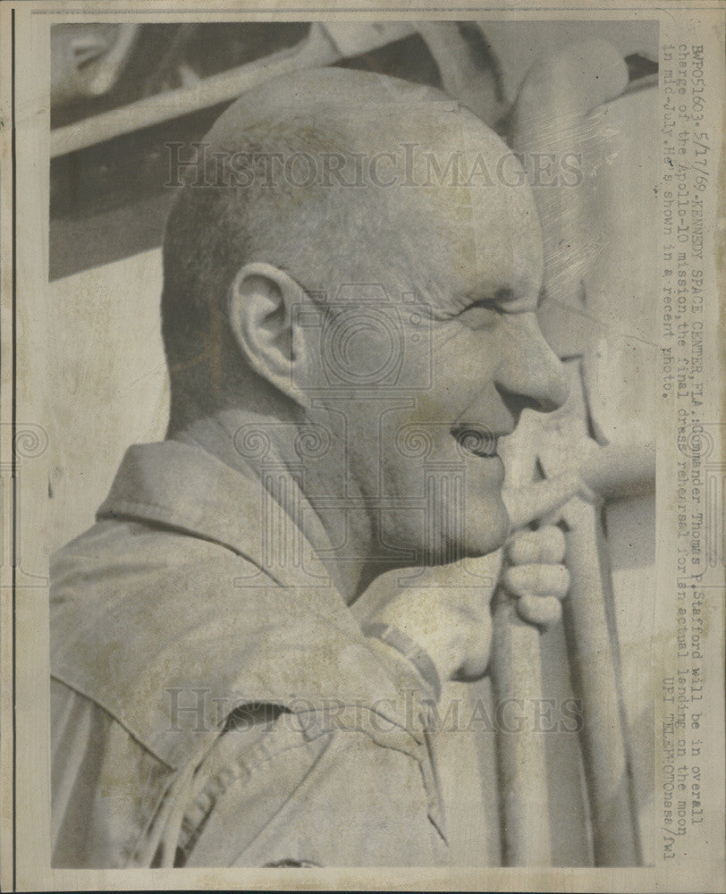 1969 Press Photo Apollo 10 Commander Thomas Stafford Kennedy Space Center - Historic Images