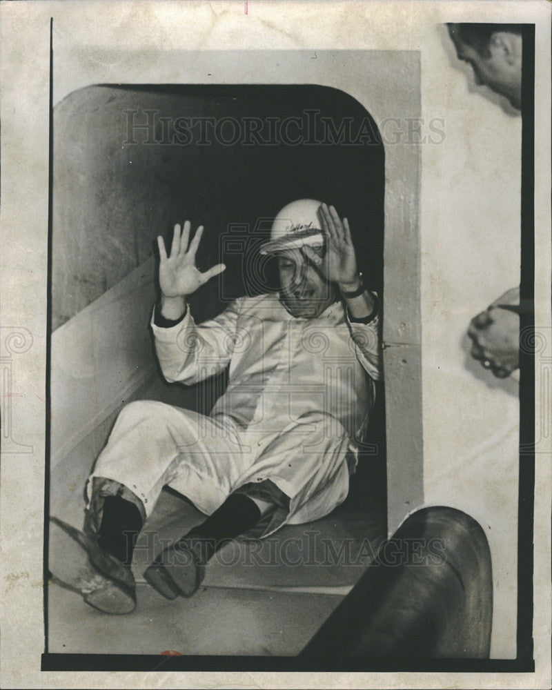 1969 Press Photo Astronaut Thomas Stafford Participates In Disaster Drill - Historic Images