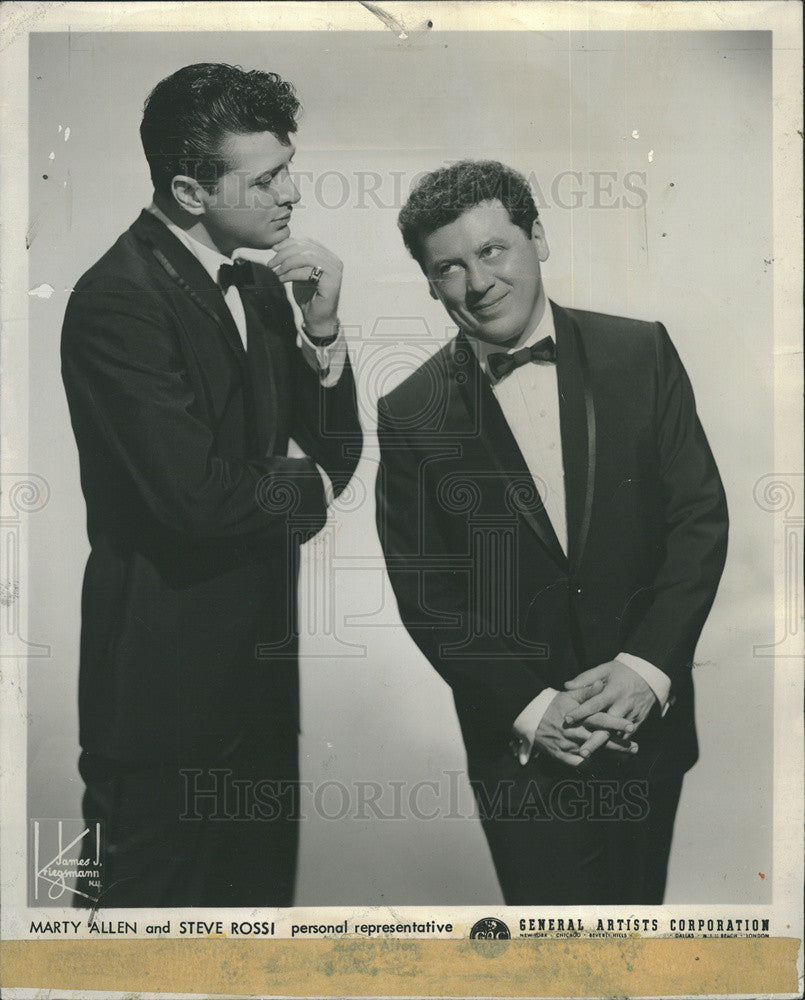 1959 Press Photo Comedians Marty Allen &amp; Steve Rossi Stand Up Duo Double Act - Historic Images