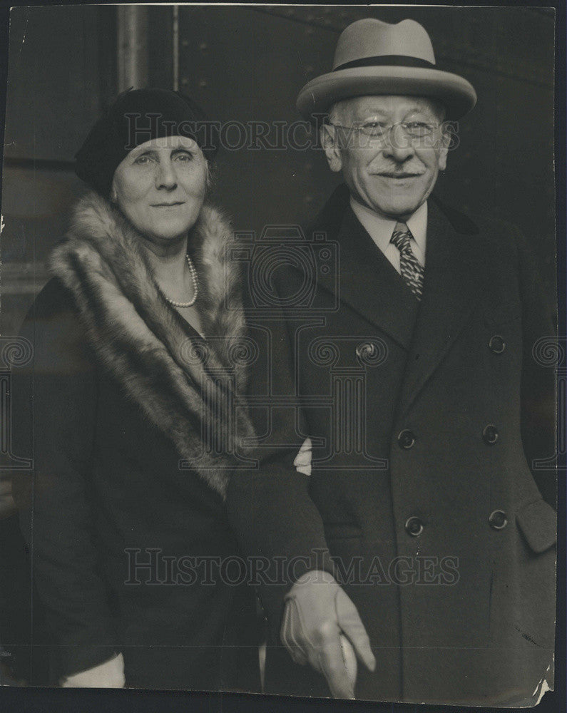 1931 Press Photo Julius Rosenwald with His Wife Returning from Hawaiian Islands