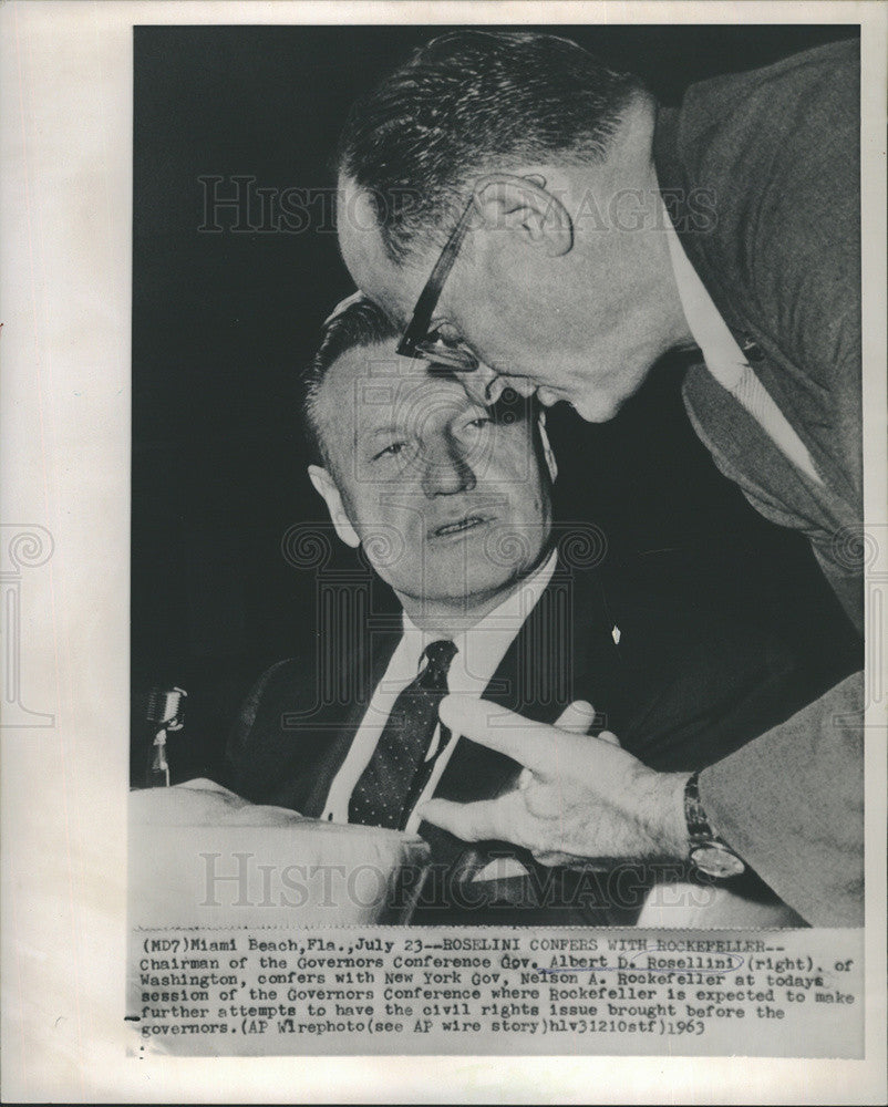 1963 Press Photo Governors Albert Rosellini Nelson Rockefeller Conference - Historic Images