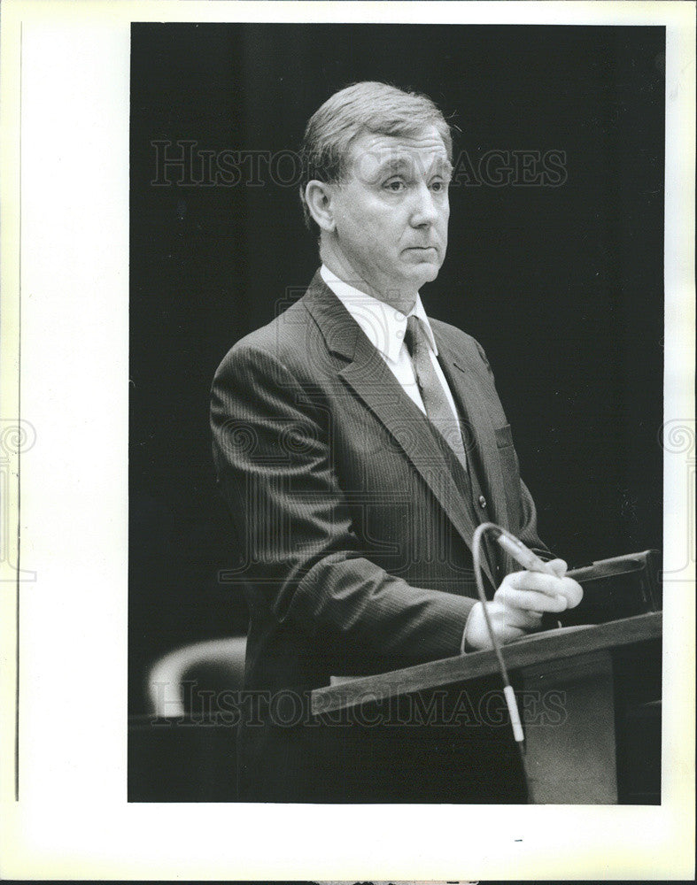 1985 Press Photo Pornography Hearings Testimony Frank Osanka Federal Building - Historic Images