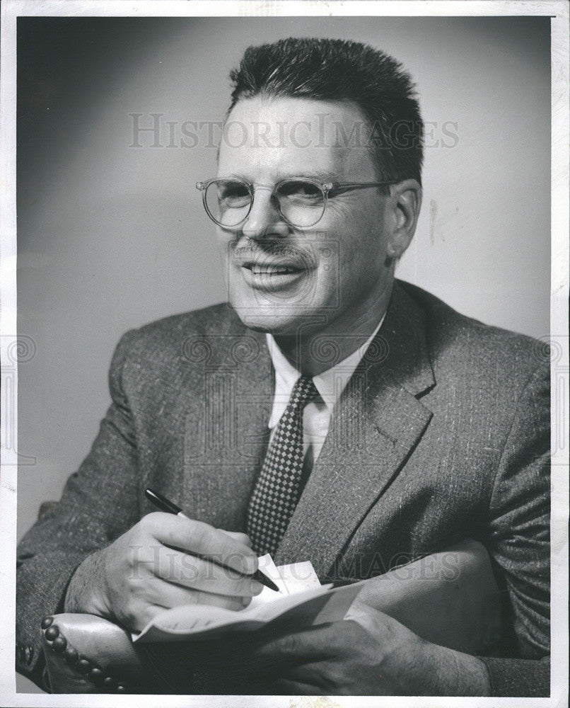 1957 Press Photo University Chicago Geology Professor Everett Olson Portrait - Historic Images