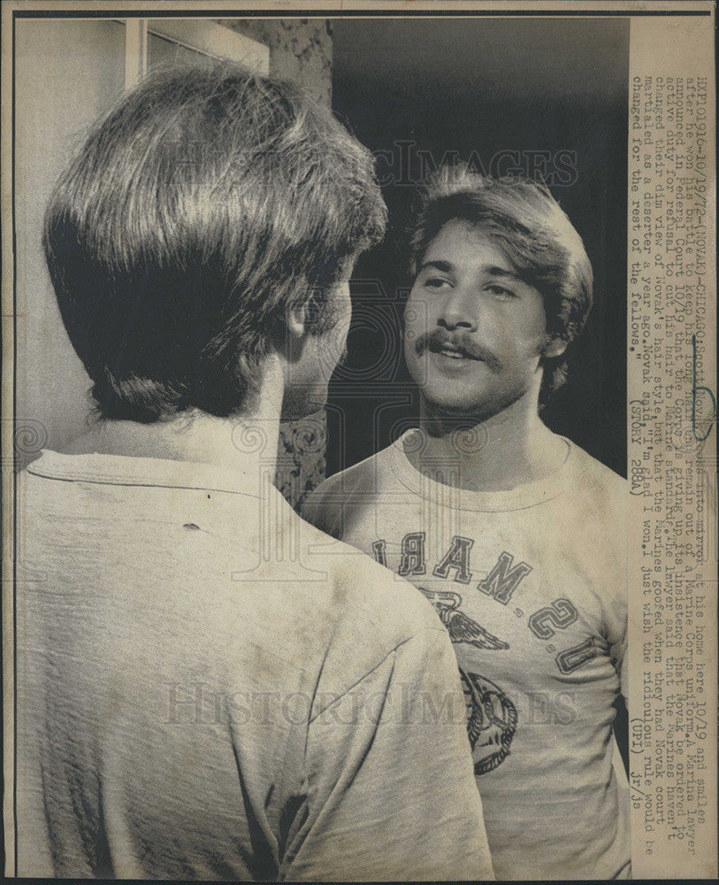 1972 Press Photo Scott Novak Wins Rights To Have Long Hair And Be In The Marines - Historic Images