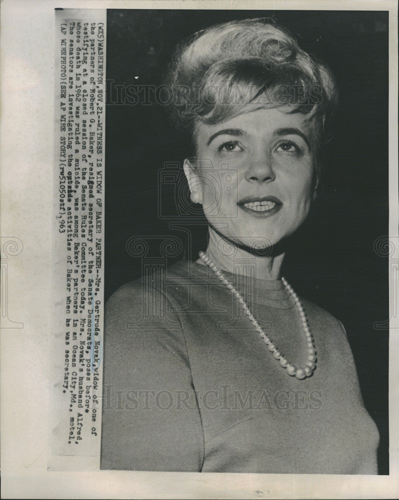 1963 Press Photo Gertrude Novak, widow of Alfred Novak - Historic Images