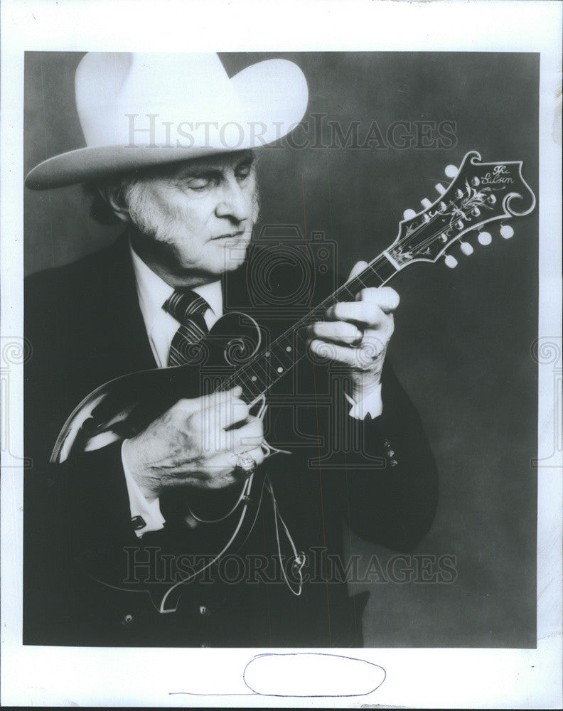 Press Photo Legendary Mandolinist Bill Monroe - Historic Images