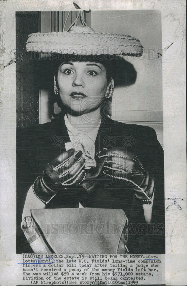 1949 Press Photo Carlotta Monty. - Historic Images