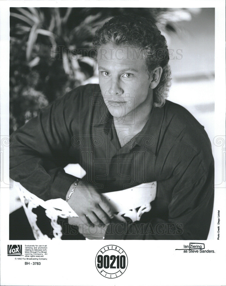 1992 Press Photo Actor Ian Ziering &quot;Beverly Hills 90210&quot; - Historic Images