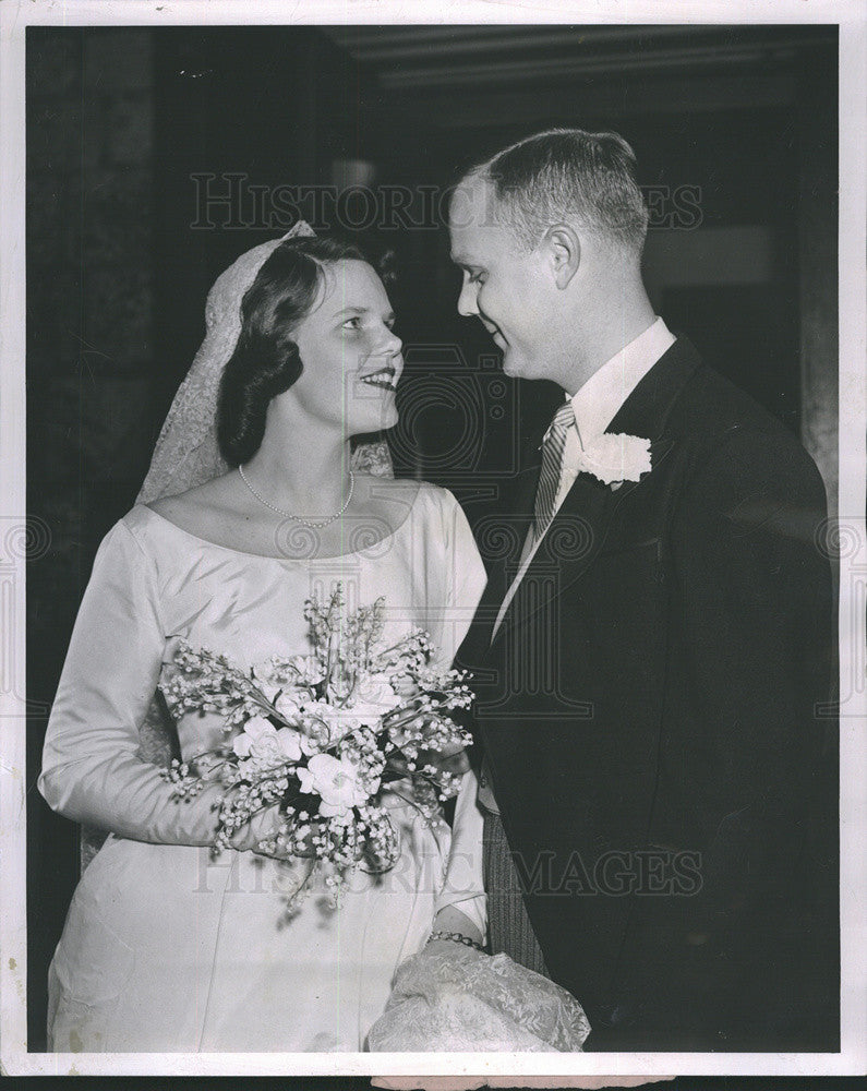 1958 Press Photo Camilla Spalding and John Adams Prosser, Jr. wed. - Historic Images