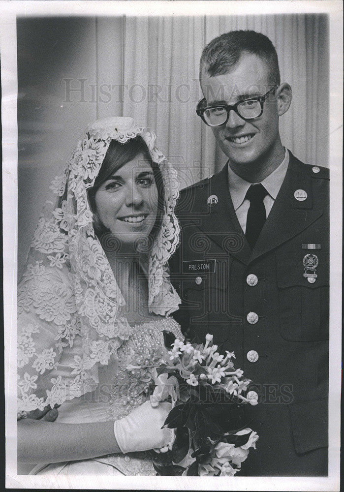 1968 Press Photo Wedding Frederick Preston and Louise Allen - Historic Images