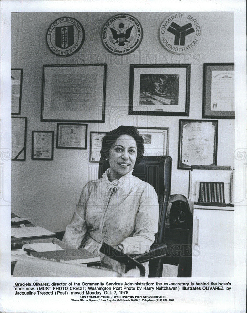 1978 Press Photo Graciela Olivarez Director Community Services Administration - Historic Images