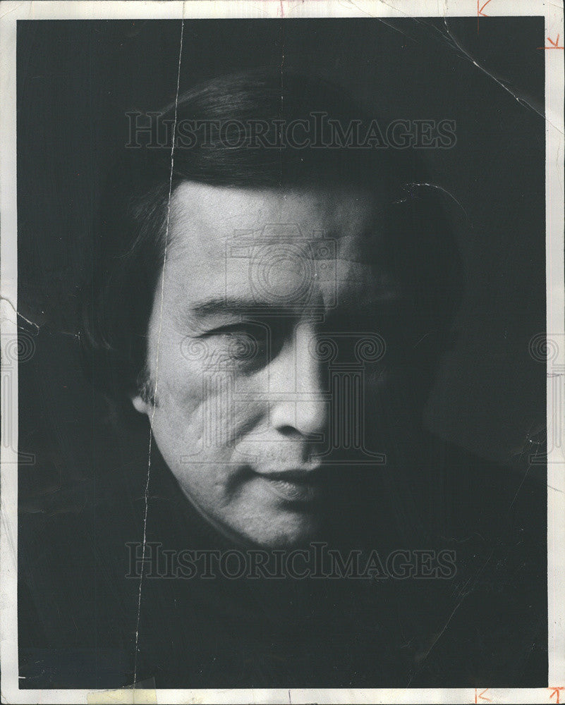 1976 Press Photo Musician Larry Novak Shadowy Portrait - Historic Images