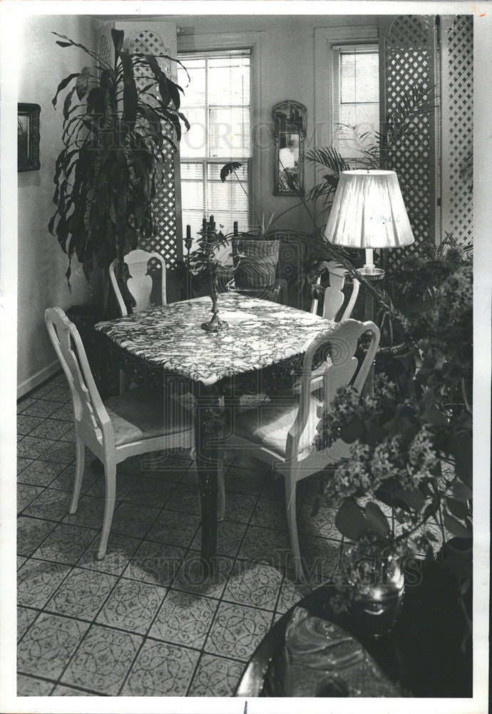 1980 Press Photo Jim Miller Coach House Dining Room Interior - Historic Images