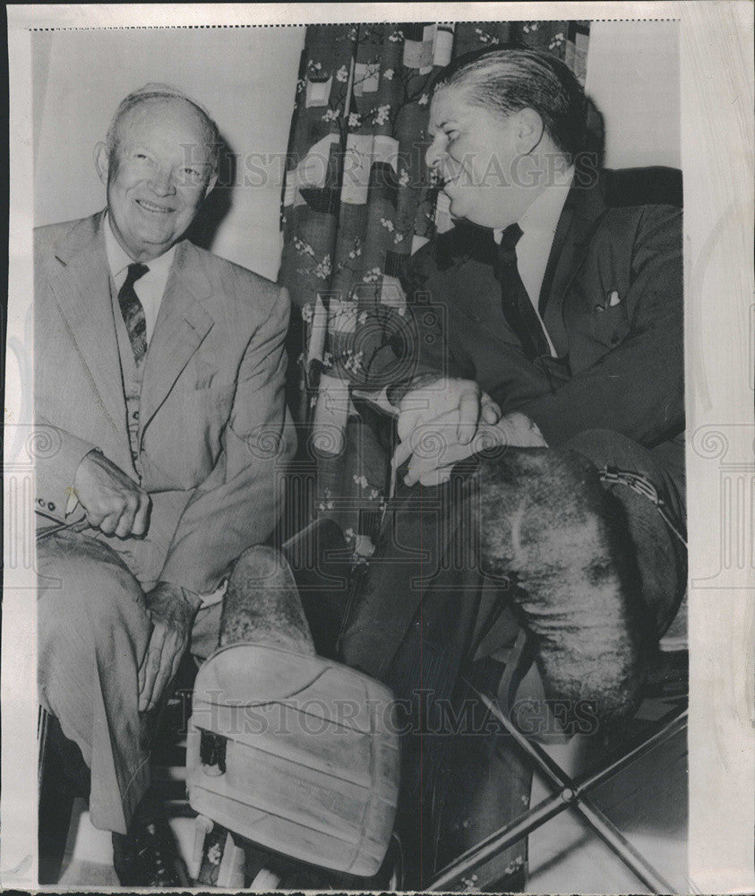 1961 Press Photo Former President Dwight Eisenhower with James P. Mitchell - Historic Images