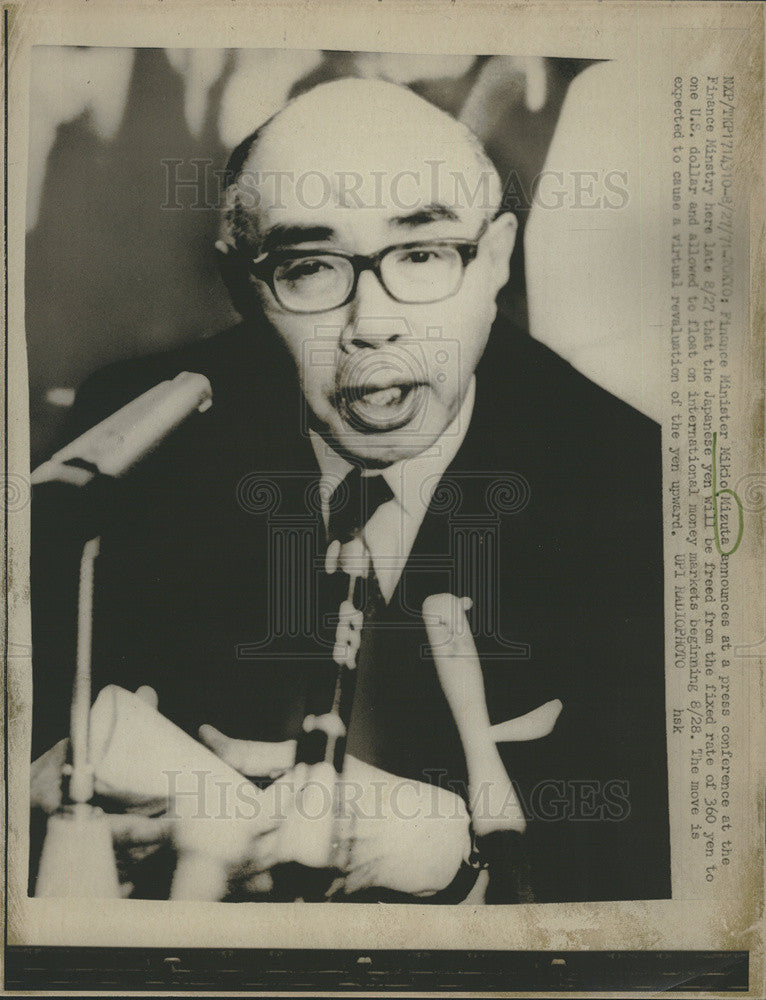 1931 Press Photo Finanace Minister Mikio Mizuta at press conference - Historic Images