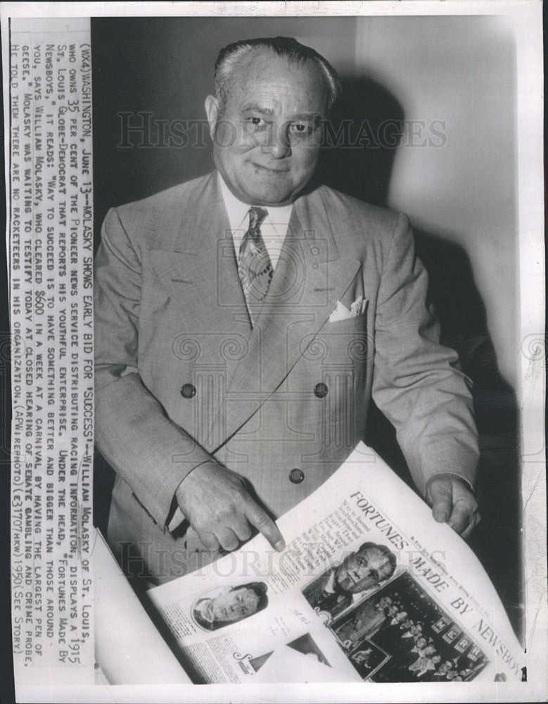 1950 Press Photo William Molasky/Pioneer News Services Horse Racing Information - Historic Images
