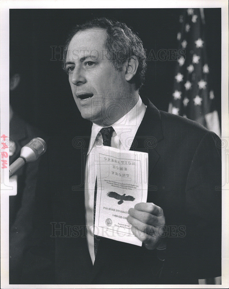 1991 Press Photo of Patrick Quinn on &quot;Operation Home Front&quot;. - Historic Images