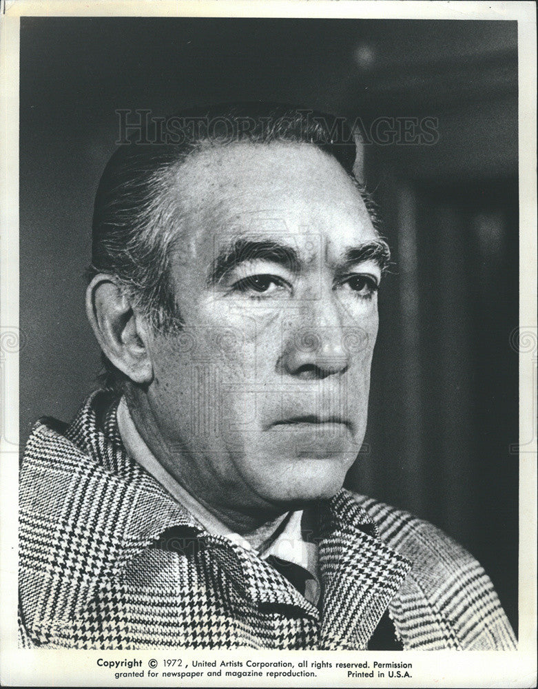 1972 Press Photo Actor Anthony Quinn Captain Mattelli &quot;Across 110th Street&quot; - Historic Images