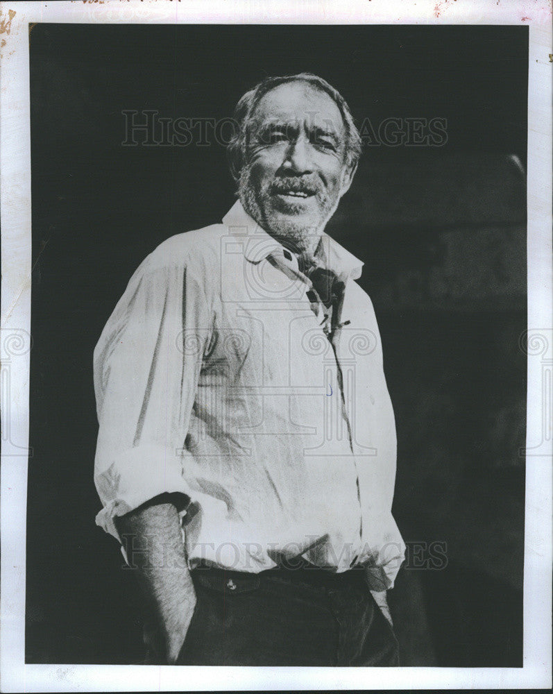 1986 Press Photo Actor Anthony Quinn &quot;Zorba&quot; Star Broadway Musical Theater - Historic Images