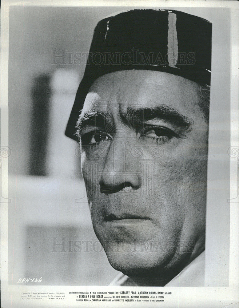 1964 Press Photo Actor Anthony Quinn &quot;Behold a Pale Horse&quot; Fred Zinnemann - Historic Images