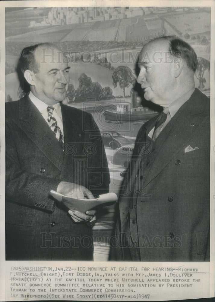 1947 Press Photo Richard F. Mitchell &amp; Rep. James I. Dolliver Capitol Hill - Historic Images