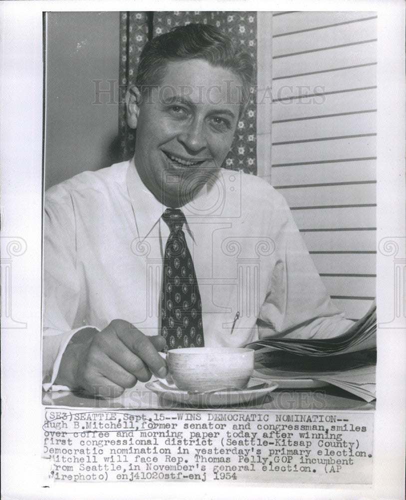 1954 Press Photo Hugh B. Mitchell Democratic Senator Politician Washington - Historic Images