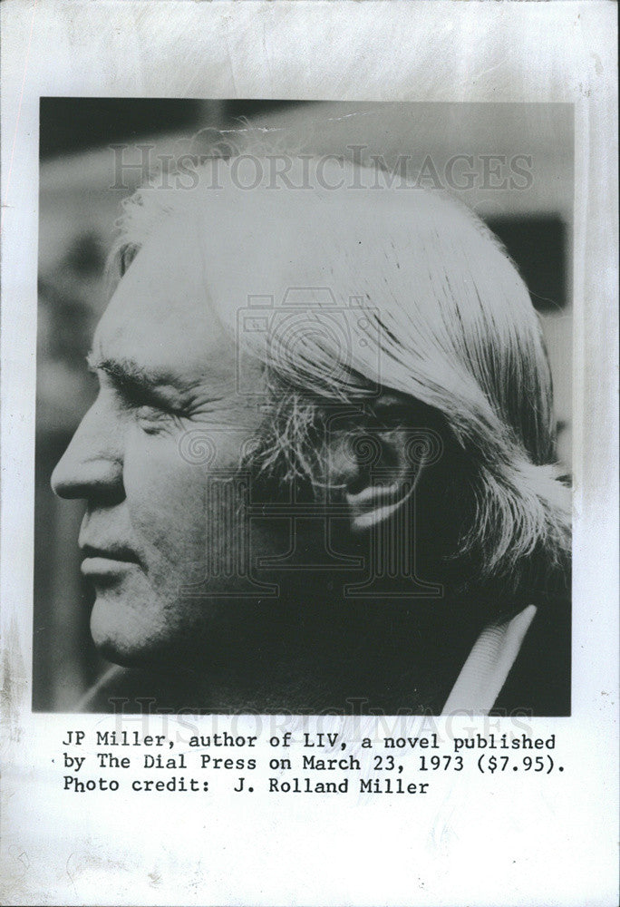 1973 Press Photo JP Miller Author Writer &quot;LIV&quot; Playwright Face Profile Dial Book - Historic Images