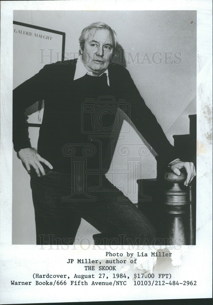 1984 Press Photo JP Miller Author Writer Playwright &quot;The Skook&quot; Warner Books - Historic Images