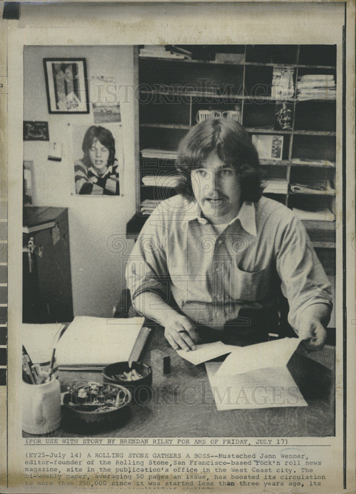 1970 Press Photo Editor and Publisher of Rolling Stone Magazine, Jann Wenner - Historic Images