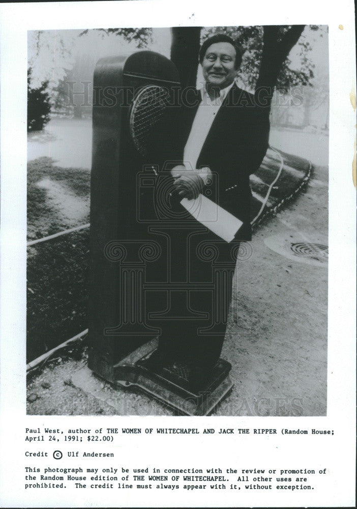 1991 Press Photo Paul West, Author, &quot;The Women Of Whitechapel &amp; Jack The Ripper&quot; - Historic Images