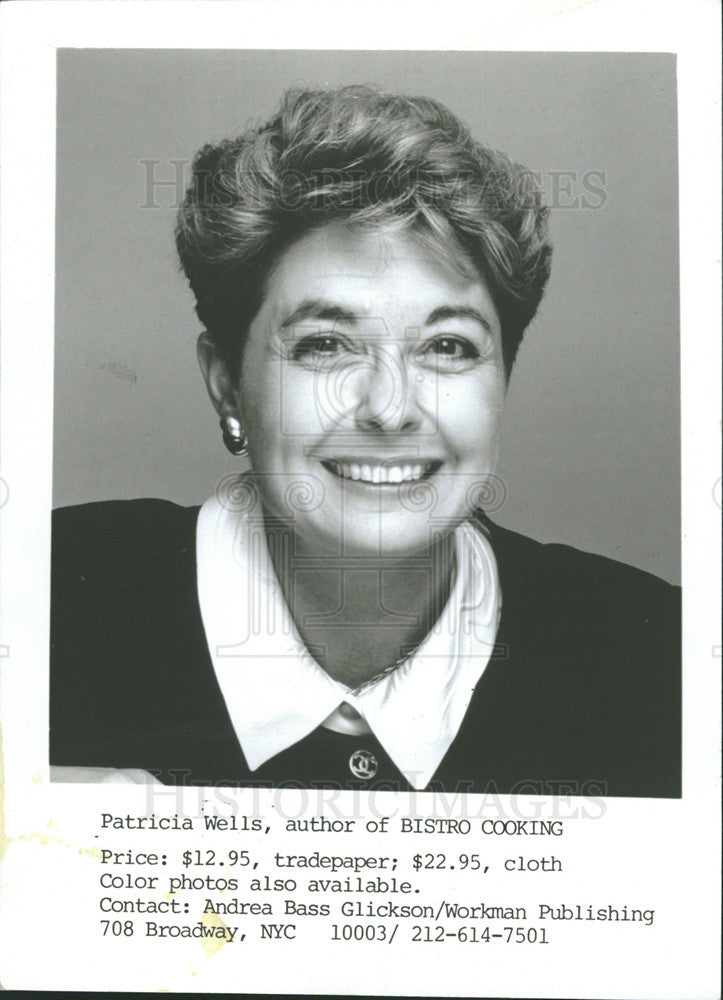 Press Photo Patricia Wells Author of Bistro Cooking - Historic Images