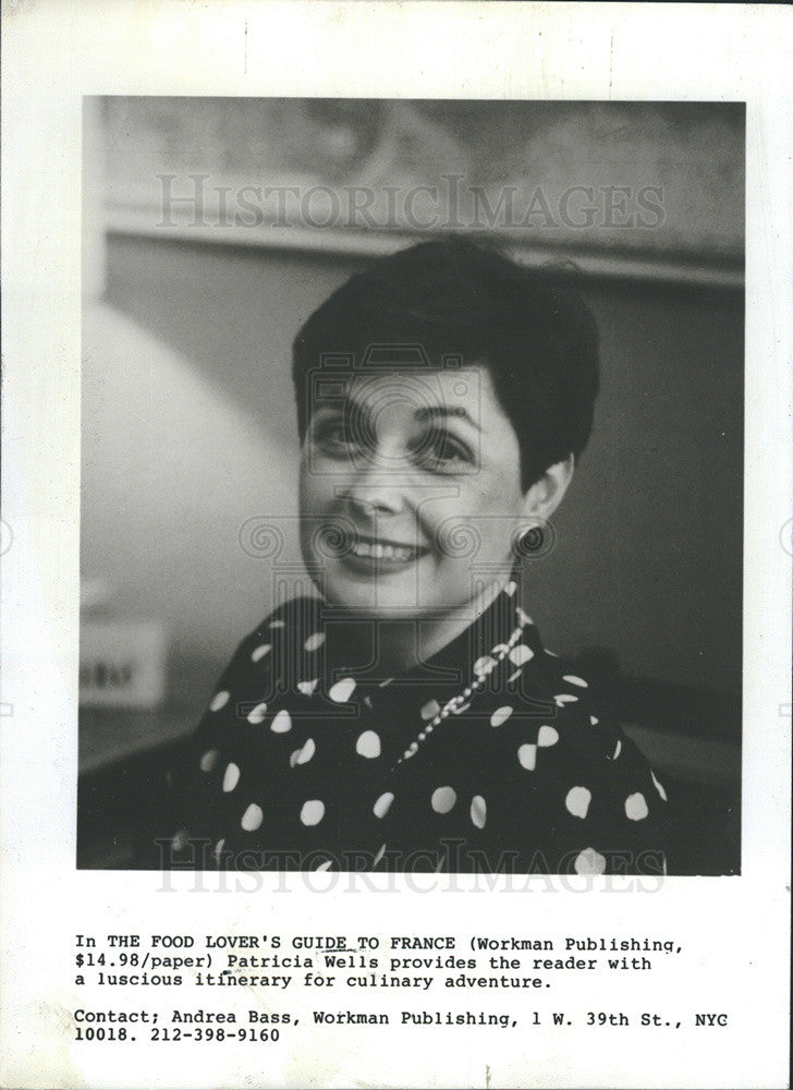 Press Photo Patricia Wells Author The Food lovers Guide to France - Historic Images