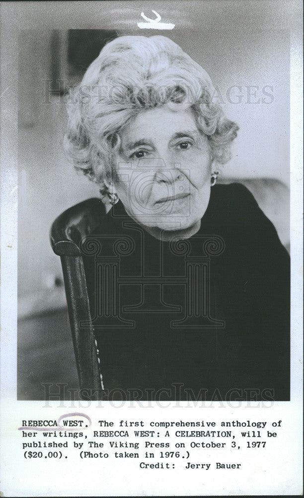 1976 Press Photo Author Rebecca West, Whose Writings Were Compiled By Viking - Historic Images