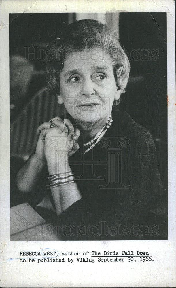 1966 Press Photo Author of The Birds Fall Down, Rebecca West - Historic Images