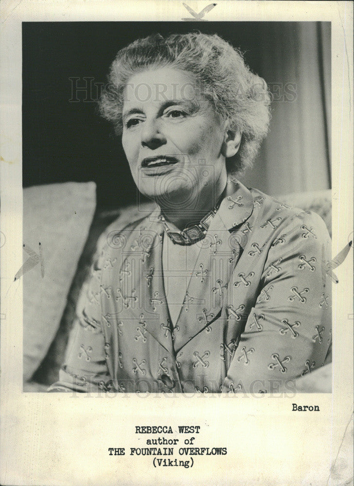 1956 Press Photo Rebecca West, Author, &quot;The Fountain Overflows&quot; - Historic Images