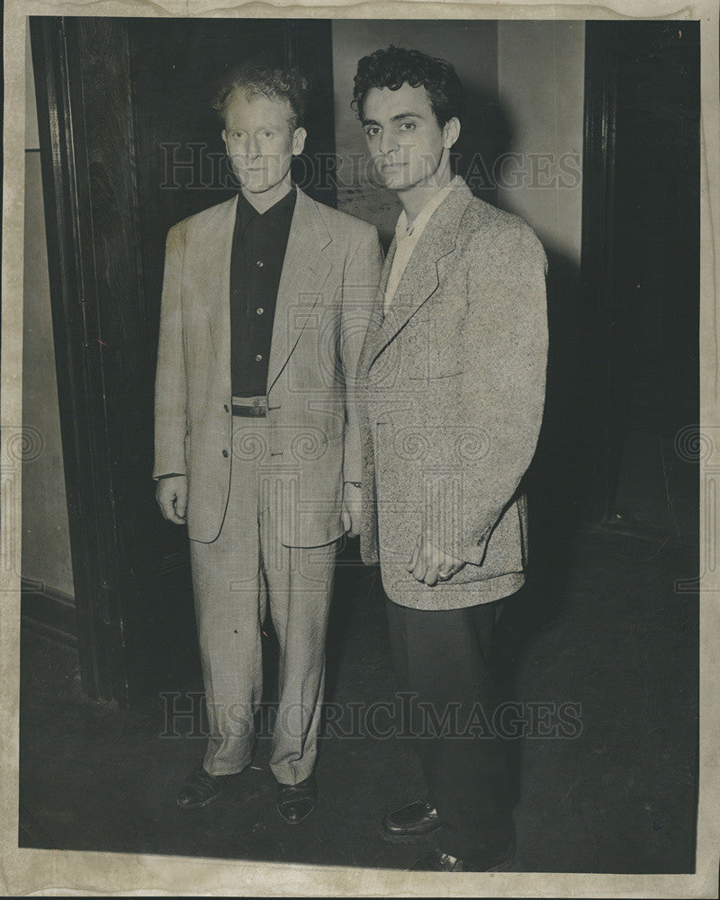 1951 Press Photo George Kennedy, Phillip Natiello Questioned for Kidnapping - Historic Images