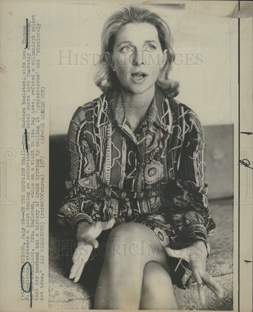 1972 Press Photo Mrs. Barbara Engleton wife of Senator Thomas F Engleton - Historic Images