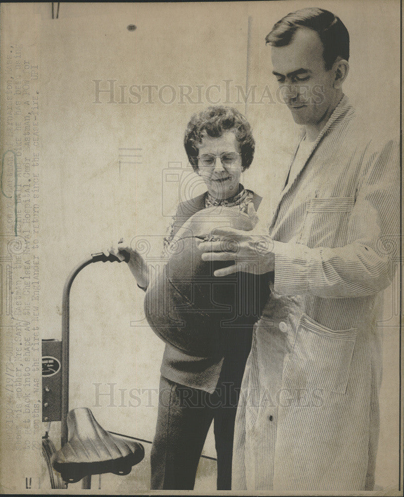 1973 Press Photo Mother of a POW rides bike for exercise - Historic Images