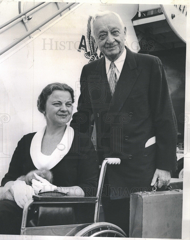 1960 Press Photo Cyrus and Mrs. Eaton heading to Democratic Convention. - Historic Images