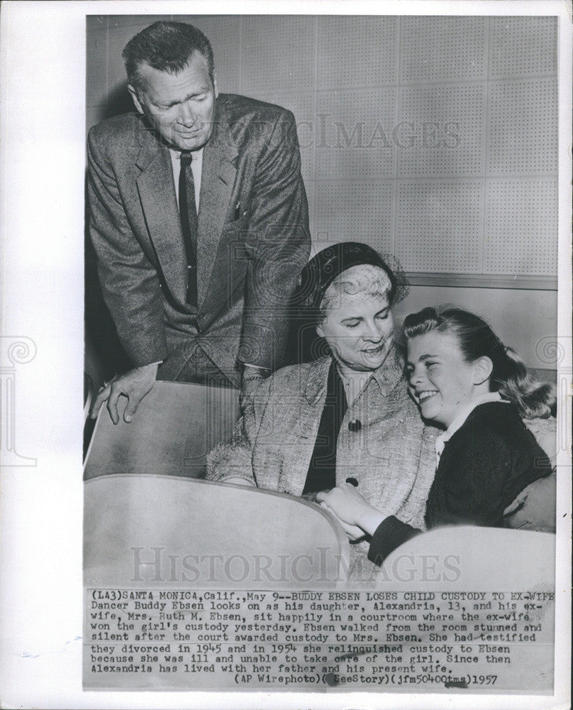 1957 Press Photo Actor Buddy Ebsen loses custody of his daughter to ex-wife - Historic Images