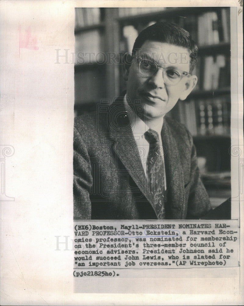 1966 Press Photo Otto Eckstein, Harvard Professor, nominated for Council of Econ - Historic Images