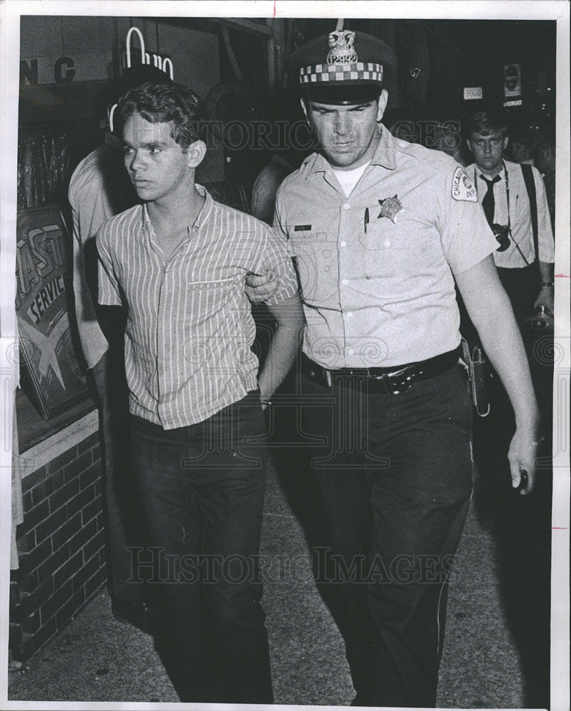 1969 Press Photo Israel Echevarria Arrested &amp; Charged with Arson - Historic Images