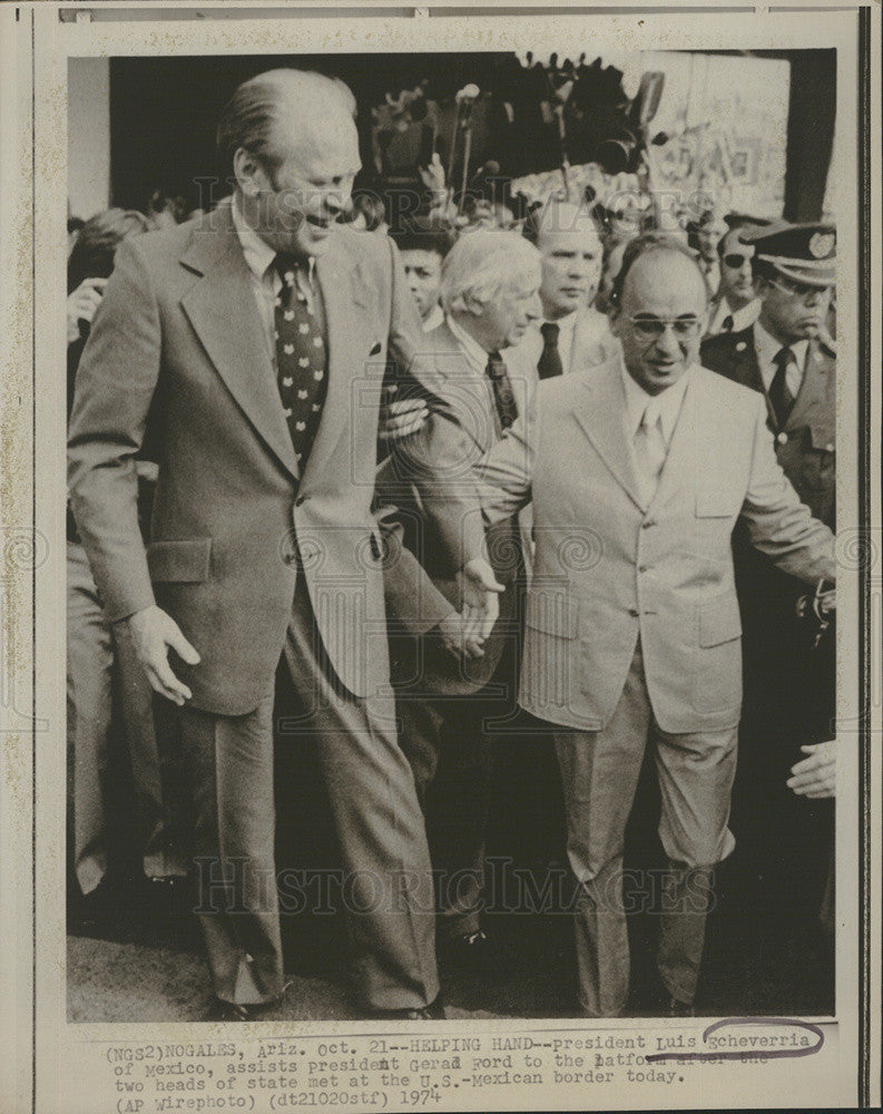 1974 Press Photo Mexican President Echeverria &amp; President Ford - Historic Images