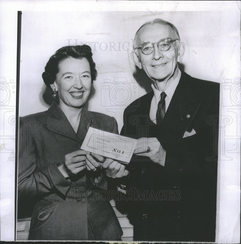 1954 Press Photo J.W. Eck has 1st ticket on the trans-Atlantic commercial flight - Historic Images