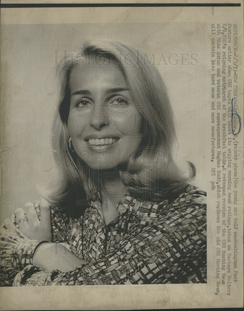 1973 Press Photo Ex-Washington Post Feature Writer, Sally Quinn - Historic Images