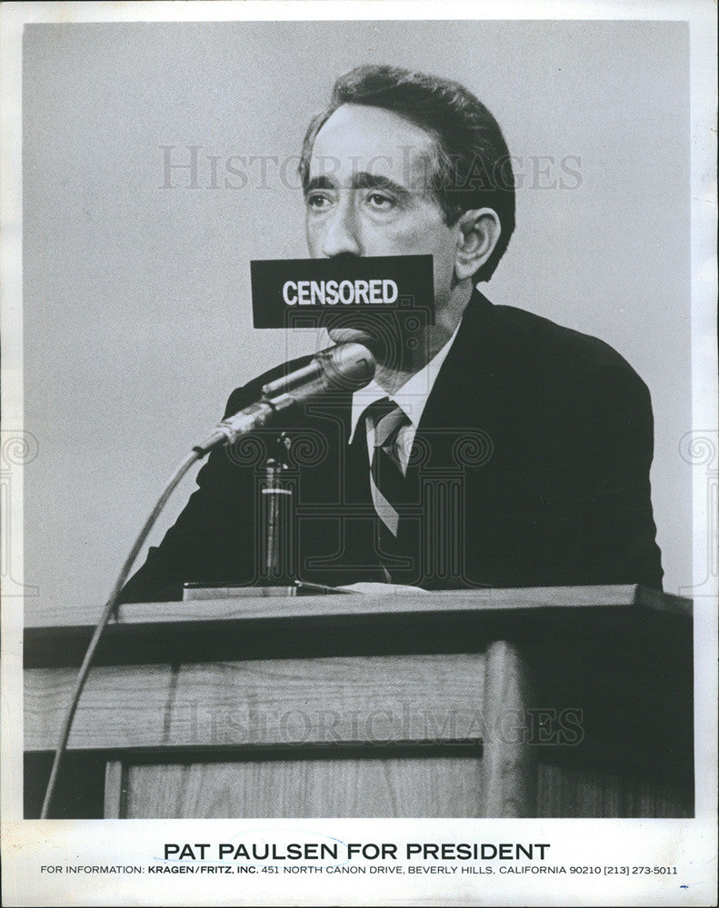 1968 Press Photo Pat Paulsen comedian for President - Historic Images