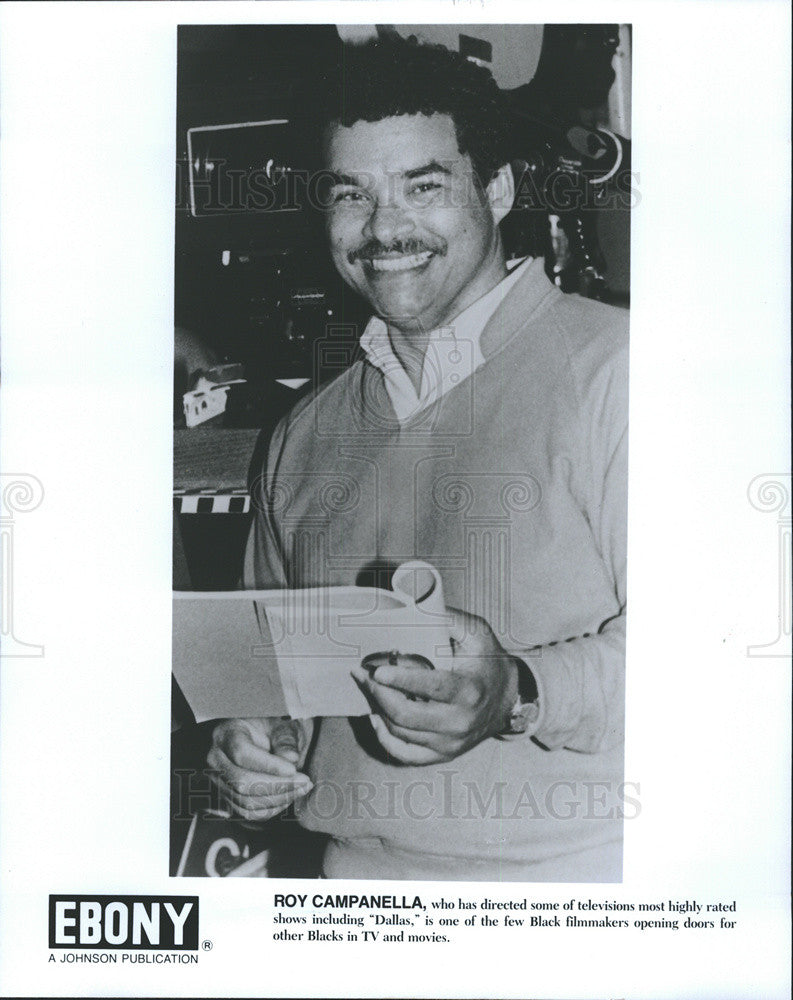 1986 Press Photo Director Roy Campanella, Director Of &quot;Dallas&quot; - Historic Images