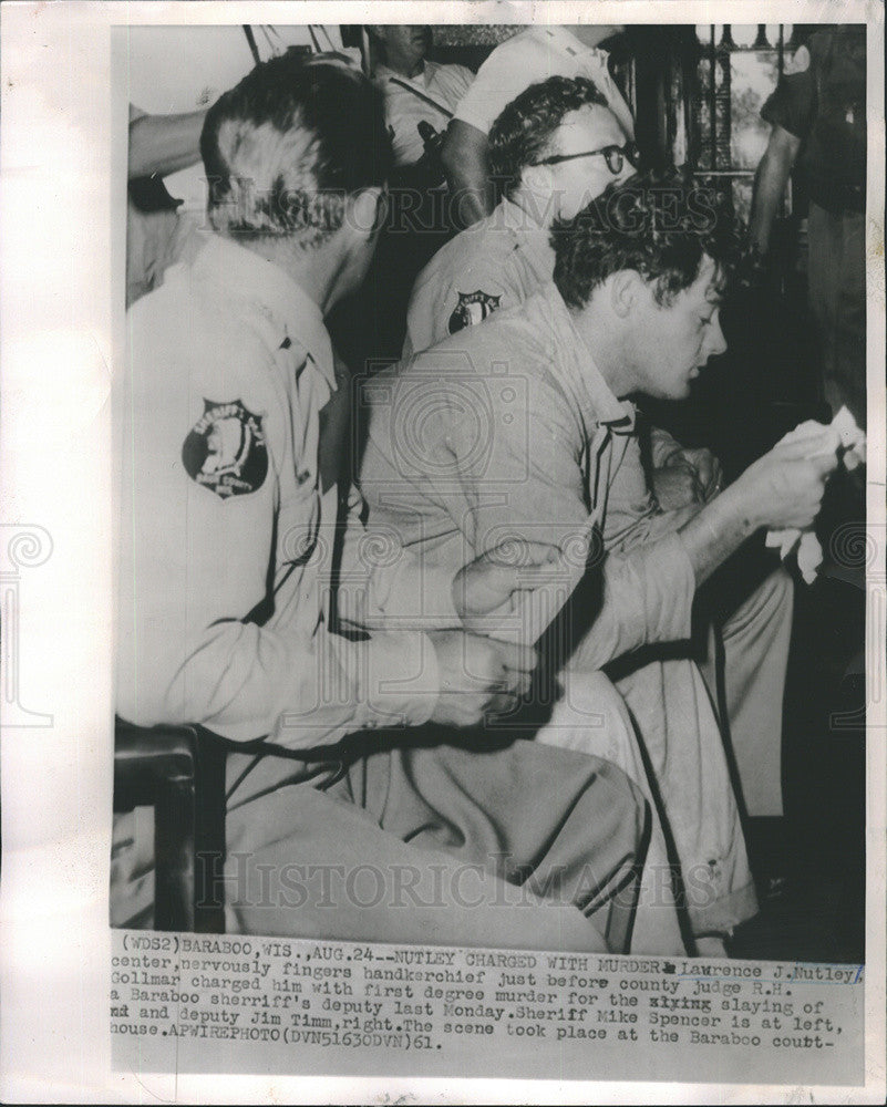 1961 Press Photo Lawrence Nutley Charged in Murder of Sheriff&#39;s Deputy - Historic Images