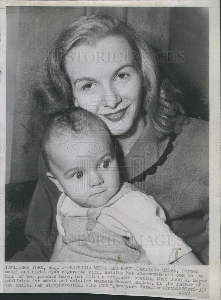 1947 Press Photo Patricia Miles &amp; New Baby - Historic Images