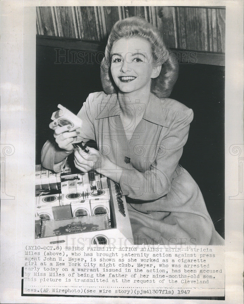 1947 Press Photo Patricia Miles in Paternity Suit with John Meyer - Historic Images